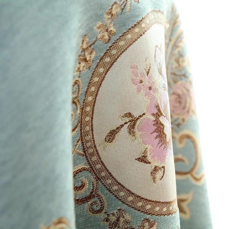 Высококачественная скатерть с кисточками и вышивкой, европейская жаккардовая скатерть из окрашенной пряжи шениль, классическая скатерть для кофейного столика