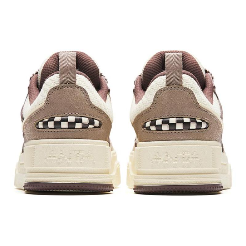 Anta Микросахарные Пушистые Туфли Амортизирующие Износостойкие Низкие Скейтборд-Кроссовки Женские Бежево-Коричневые Кроссовки 922348001-3