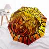 1pc Lion Stained Glass Artwork Umbrella with Plastic Handle,Suitable for All Seasons Home Travel Outdoor UmbrellaDD1320