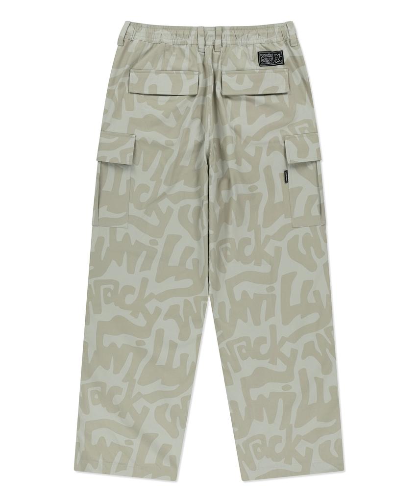 WACKY WILLY Камуфляжные Карго Брюки Графические Цвет Слоновой Кости