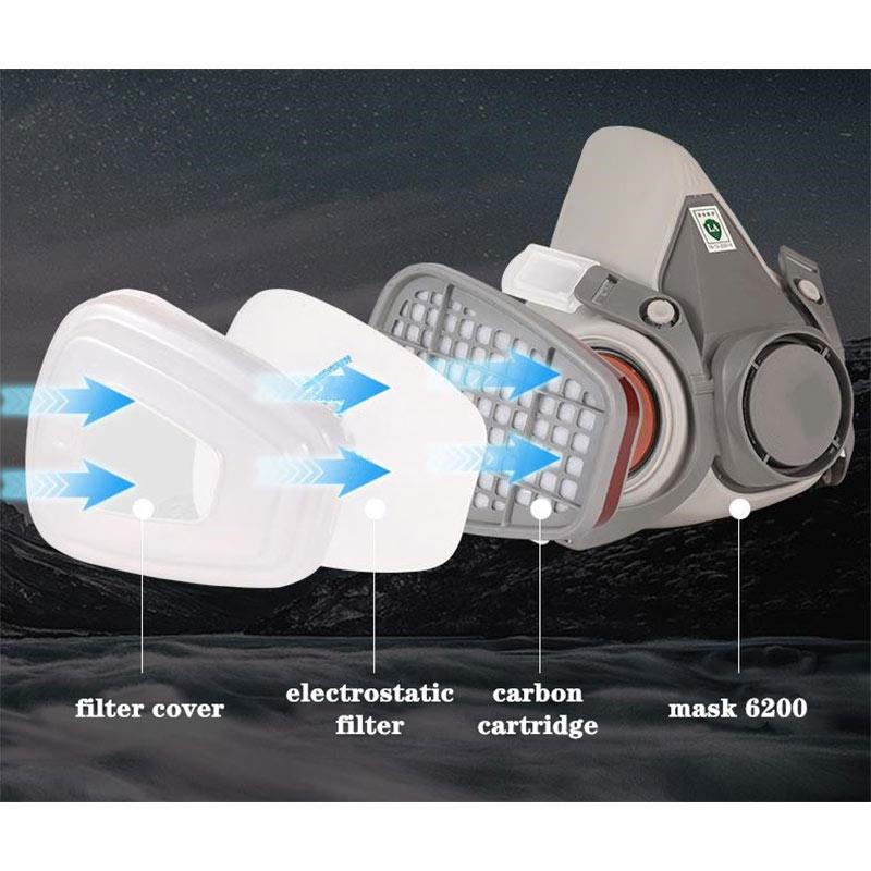 6200 Type Mask Industrial Half Face Painting Spraying Respirator With Protective Glasses Suit Safety Work Filter Replace