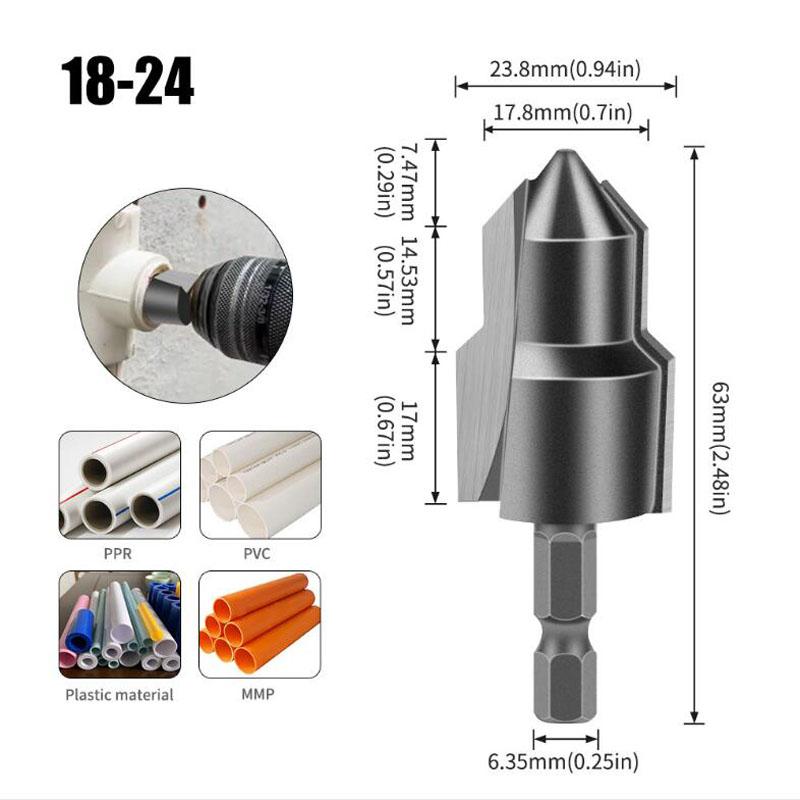1-3 шт. PPR подъемное вольфрамовое стальное ступенчатое сверло с шестигранным хвостовиком инструмент для соединения водопроводных труб 20/25/32 мм полностью открытый процесс