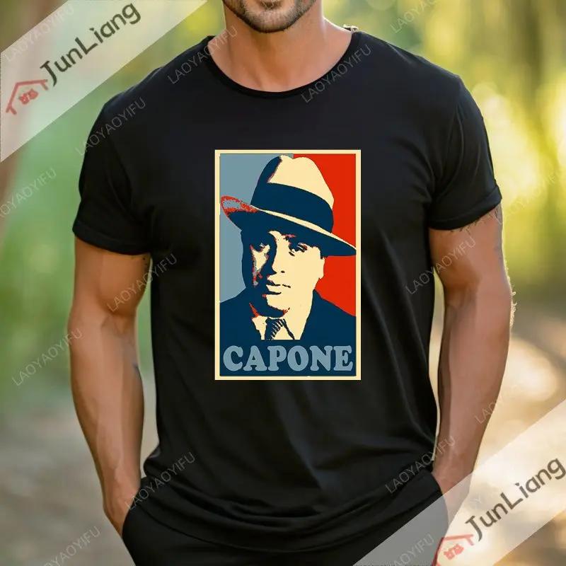 Al Capone mens Tshirt shortsleeved roundneck Tshirt gangster Mafia summer fashionable comfortable and loose clothes