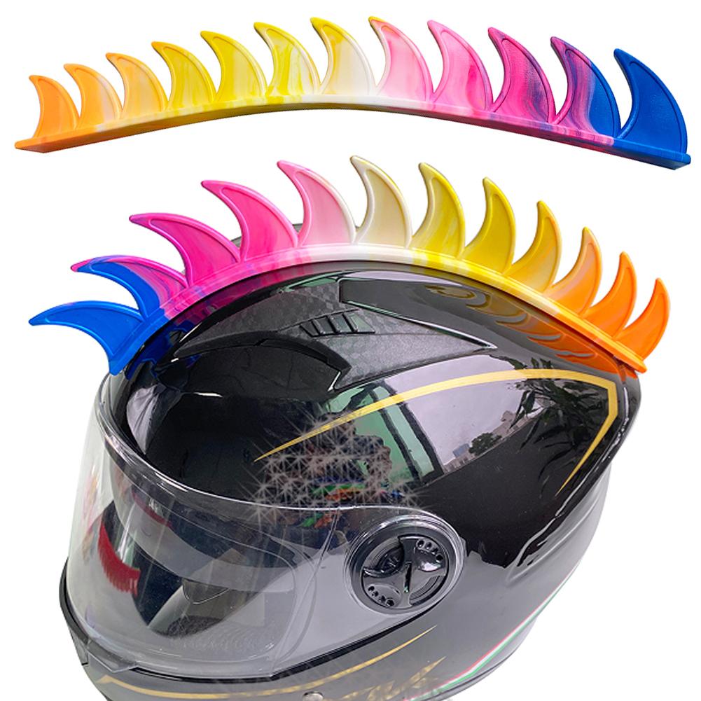 Rubber Dirt Biker Motorcycle Helmet Dual Color Cockscomb Decoration Motocross Biker Helmet Spikes Mohawk Sticker