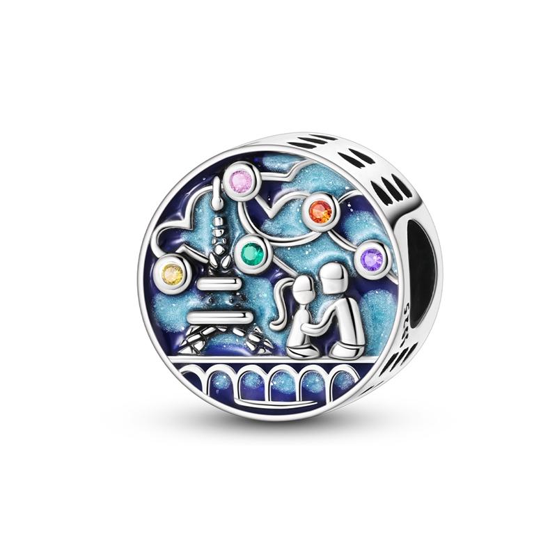 New Copper Charms Beads Blue Series Charm Pendants Fit Original Bracelets Diy Jewelry Gift For Woman
