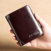 Classic Style Wallet Genuine Leather Rfid Wallets for Men Thin Short Multi Function Tri Fold Card Holder Male Purse Money Clip