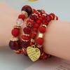 4pcs/set Letter Bohemian Beaded Bracelet Colorful Stone Wristband Bracelet  DIY Jewelry