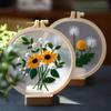 Needle Thread Ornament DIY Crafts Flower Embroidery Needle Punch Embroidery Hoop Cross Stitch Kit