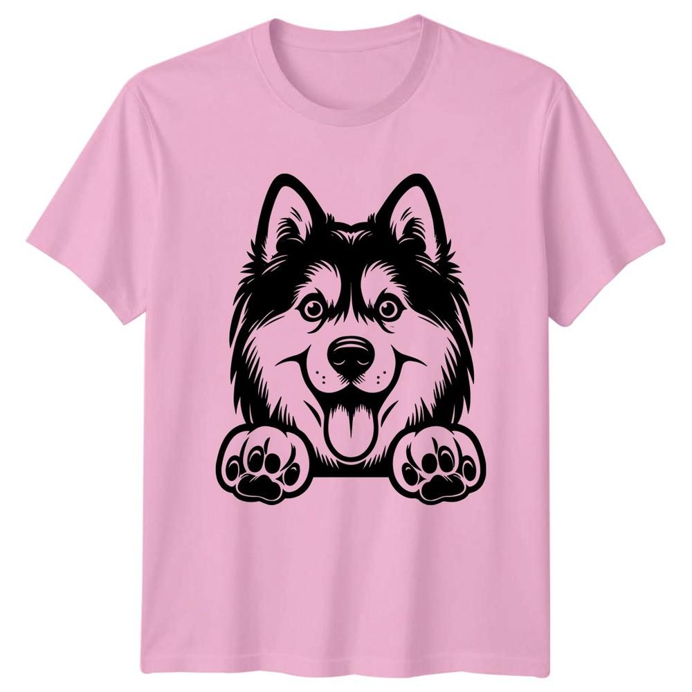 Happy Husky Puppy Dogs Animals Unisexs TShirt Unisexs Tee Graphic Unisex Playful