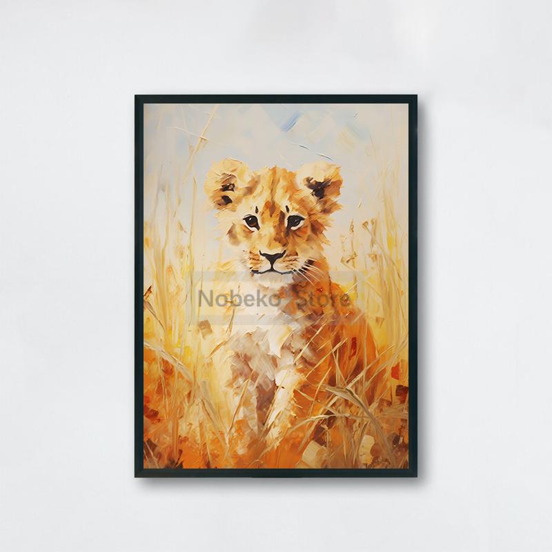 Милые детские плакаты с животными Милые принты с дикой природой Картина маслом на холсте Лесные настенные художественные картины Украшения для детской комнаты