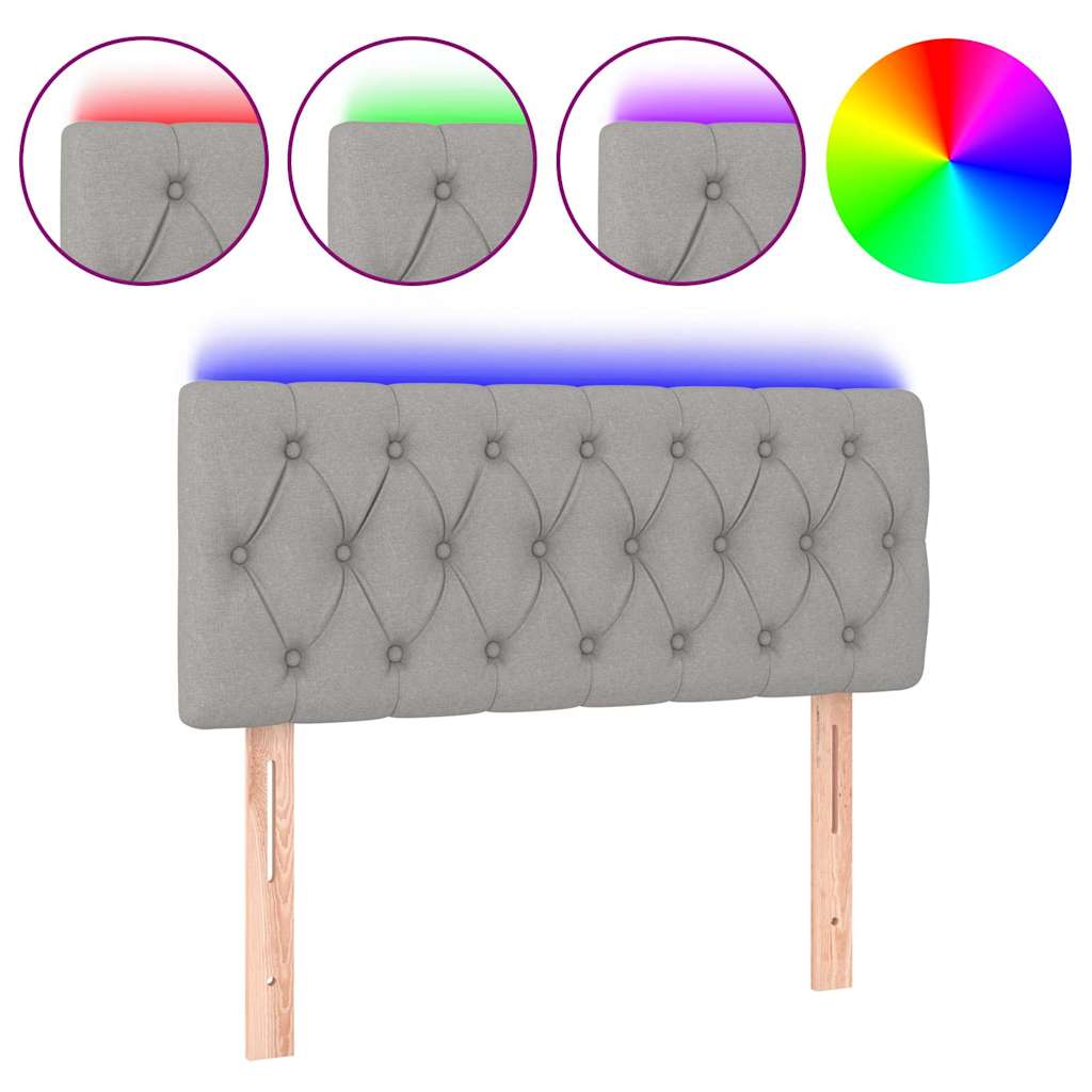 vidaXL LED Kopfteil Hellgrau 90x7x78/88 cm Stoff