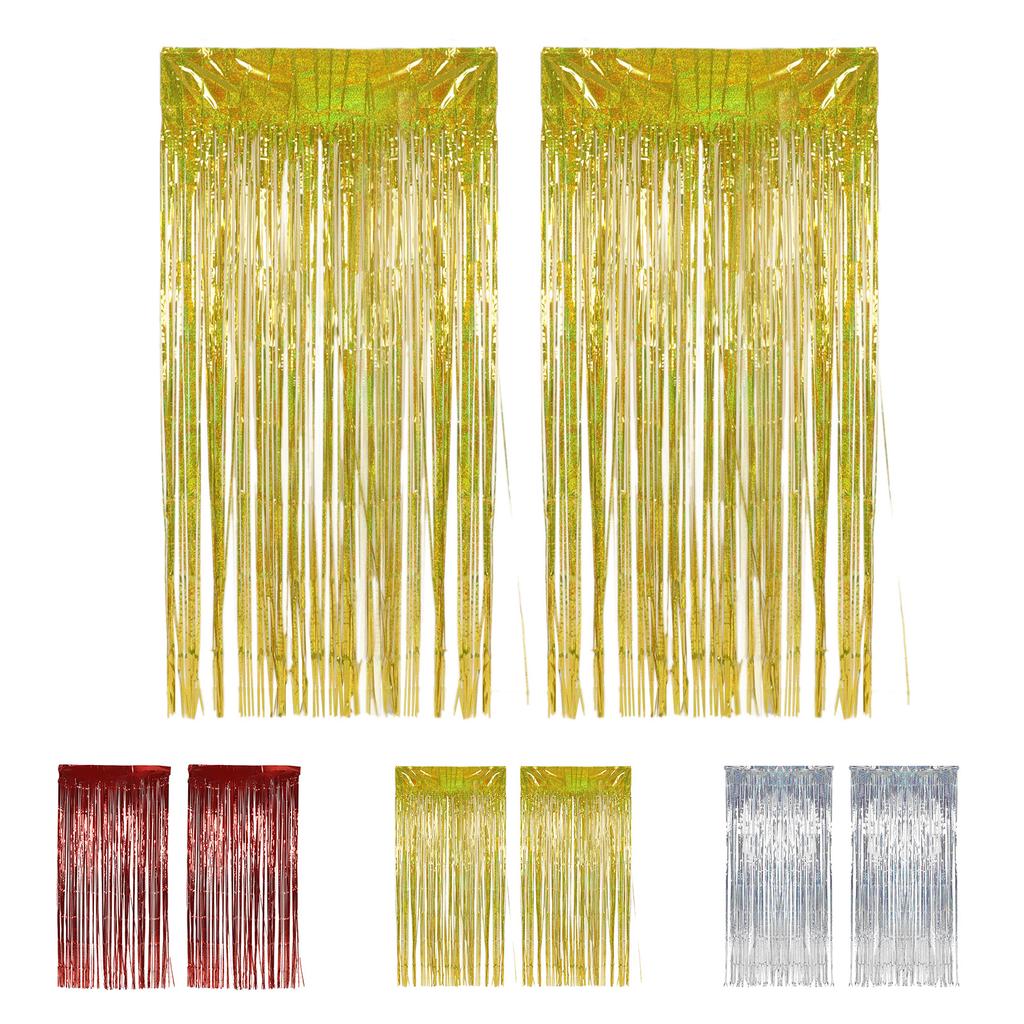 2 шт. фольгированная бахрома занавеска бахрома фон для свадьбы помолвки девичника дня рождения вечеринки сцена D