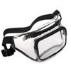 Women Transparent Waist Fanny Pack Belt Bag Travel Hip Bum Small Purse Chest Pho  Black
