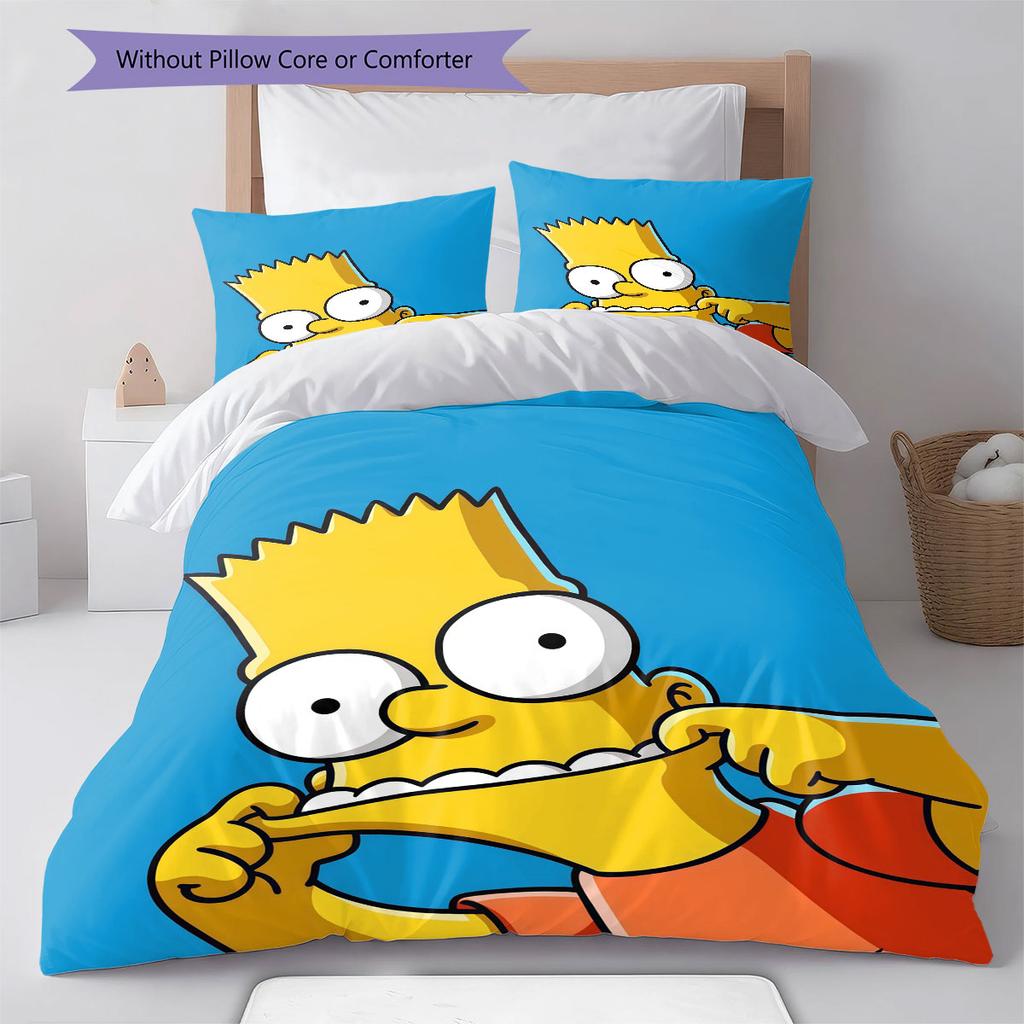 Bart Pattern Bedding Home Decoration Birthday Gift ( 1 duvet cover + 2 pillowcase, without core),fan merchandise.