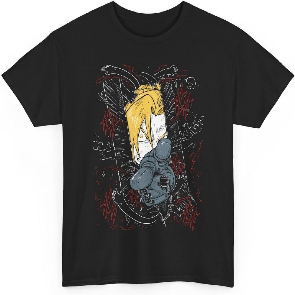 Футболка Fullmetal Anime Alchemist, футболка с японским аниме, хлопковая футболка с коротким рукавом M-8