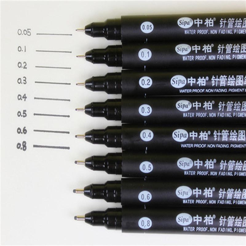 Комплект гелевых ручек - лайнеров для рисования. 8 штук