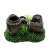 Creative Hideout Aquarium Ornaments Artificial Antique Barrels  Betta Cave Hiding Spawning Spot