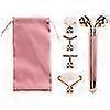 5-in-1 24k Gold Face Massager Electric Rose Quartz 3d Roller Face Lifting Body Facial Gua Sha Jade