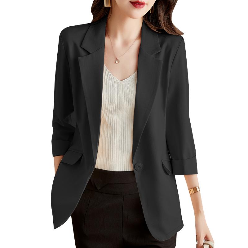 ZANZEA Женский повседневный отложной воротник с рукавом 3/4 свободный кардиган верхняя одежда