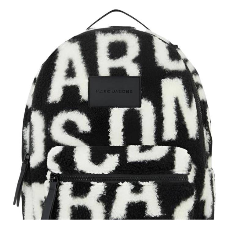 Marc Jacobs The  Fleece Letter Print Polyester Backpack Women Backpack Black JVV1712736391498