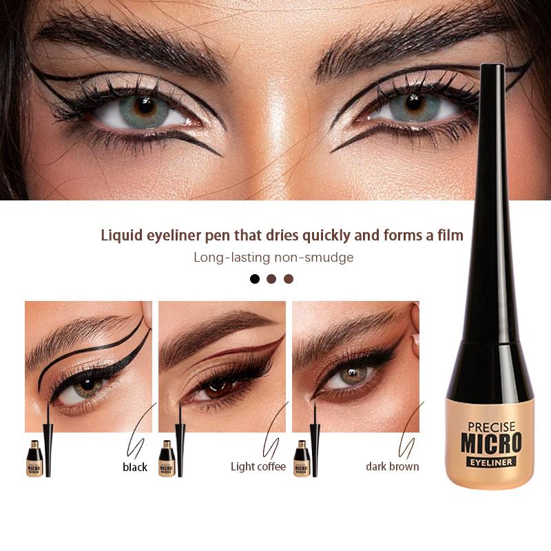 New Ultra-fine Liquid Eyeliner Pen, Waterproof and Smudge-proof, Long-lasting and Quick-drying, European and American Makeup, Smooth and Flowing