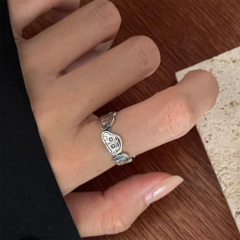 925 Silver-Plated Irregular Plain Ring for Women - Korean Simple & Trendy Design, Non-Fading