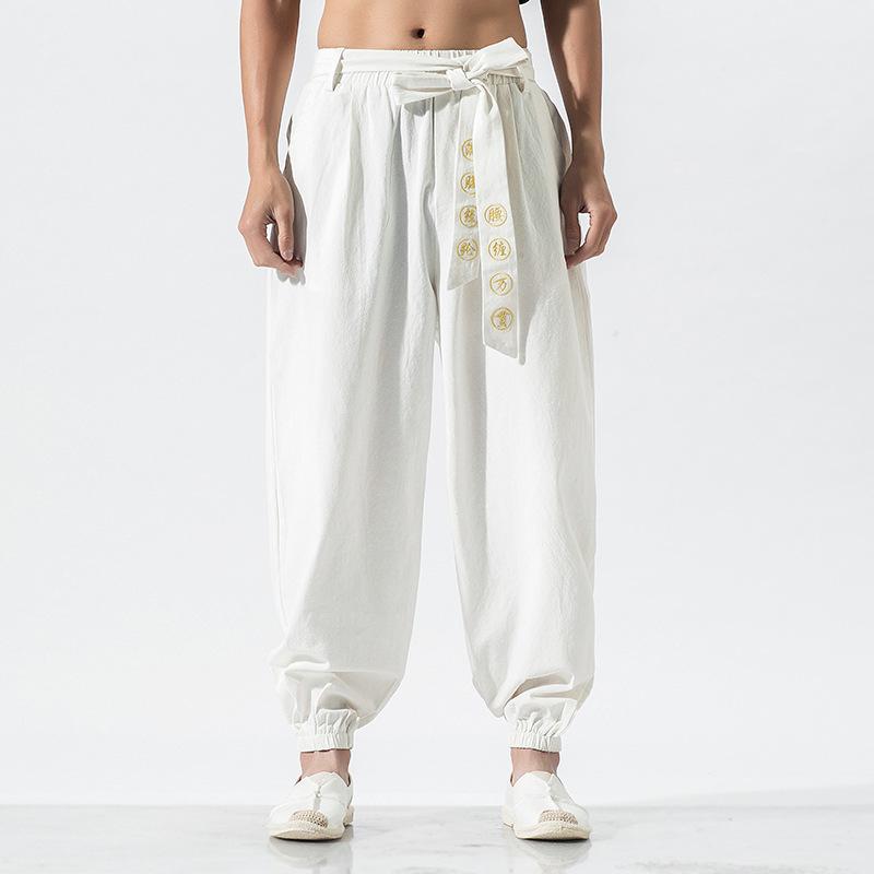 Spring and Autumn New Chinese Style Loose Casual Pants Embroidered Harlan Pants Large Size Fashion Trendy Men