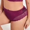 Women Plus Size Daily Panties Breathable Comfortable Middle Waist Half-Transparent Brief 0Xl - 5Xl - 6003