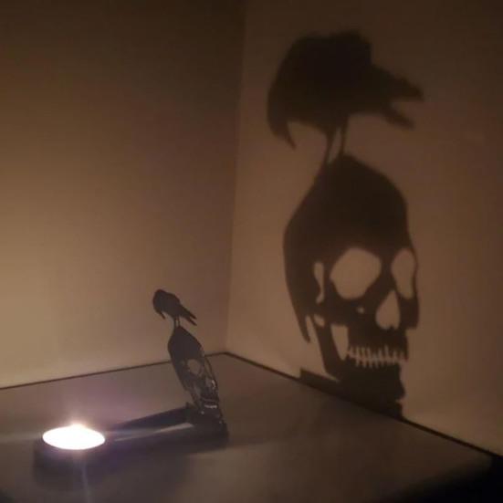 Подсвечник ужасов на Хэллоуин для женщин, череп ворона, свеча, заклинатель теней, украшение, подставка для свечей Tealight