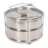 Пароварка из нержавеющей стали 304, 2-ярусная, штабелируемая, посуда для приготовления пищи с крышкой для кухни