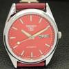 АВТОМАТИЧЕСКИЕ 6309A ВИНТАЖНЫЕ ВОССТАНОВЛЕННЫЕ SEIKO 5 ЯПОНИЯ МУЖСКИЕ ЧАСЫ С КРАСНЫМ ЦИФЕРБЛАТОМ a701710-5