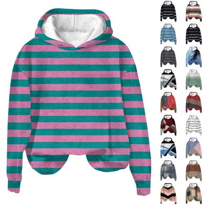 Женская модная толстовка с капюшоном и заниженной линией плеч с длинным рукавом и рождественским принтом