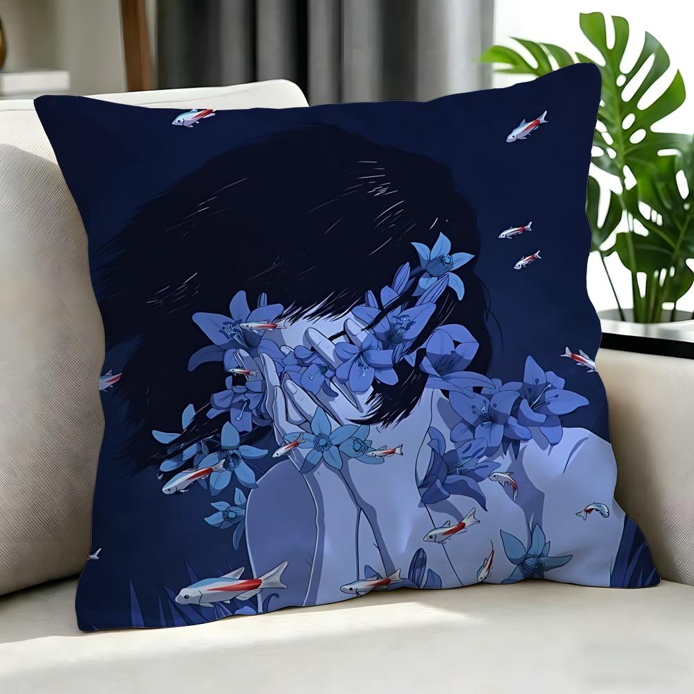 anime PERFECT BLUE Cushion Cover Cushion Cover Set Pcs x x x Pillowcase Decorative Sofa Home Decor