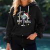 Women's Christmas Print Loose Casual Long Sleeve Hooded Sweatshirt