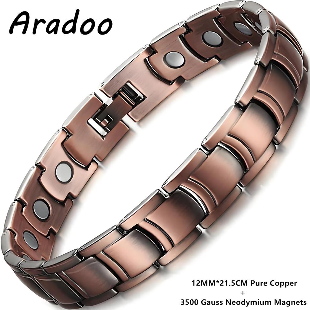 Double Row Magnetic Pure Copper Bracelet with 3500 Gauss Magnetic Wristband Minimalist Design Jewelry Gifts