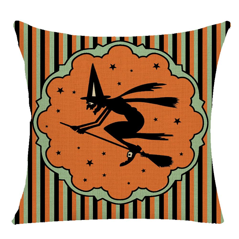 Pillow Case Halloween Pumpkin Trick or Treat Letters Decoration Flax Sofa Cushion Pillow Case Cover