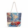 Christmas print thick rope single-shoulder beach bag 7349 KTB