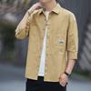 Men's Seven-point Sleeve Shirt Spring and Autumn New Korean Version of The Trend Shirt Casual Coat Men's Coat Tooling