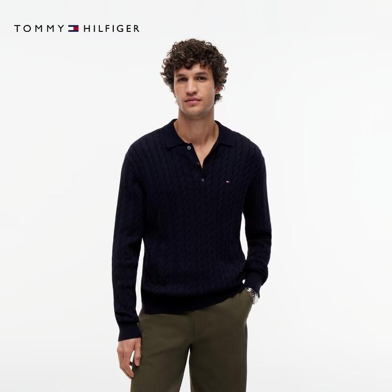 Tommy Hilfiger Мужской хлопковый джемпер-поло с косами