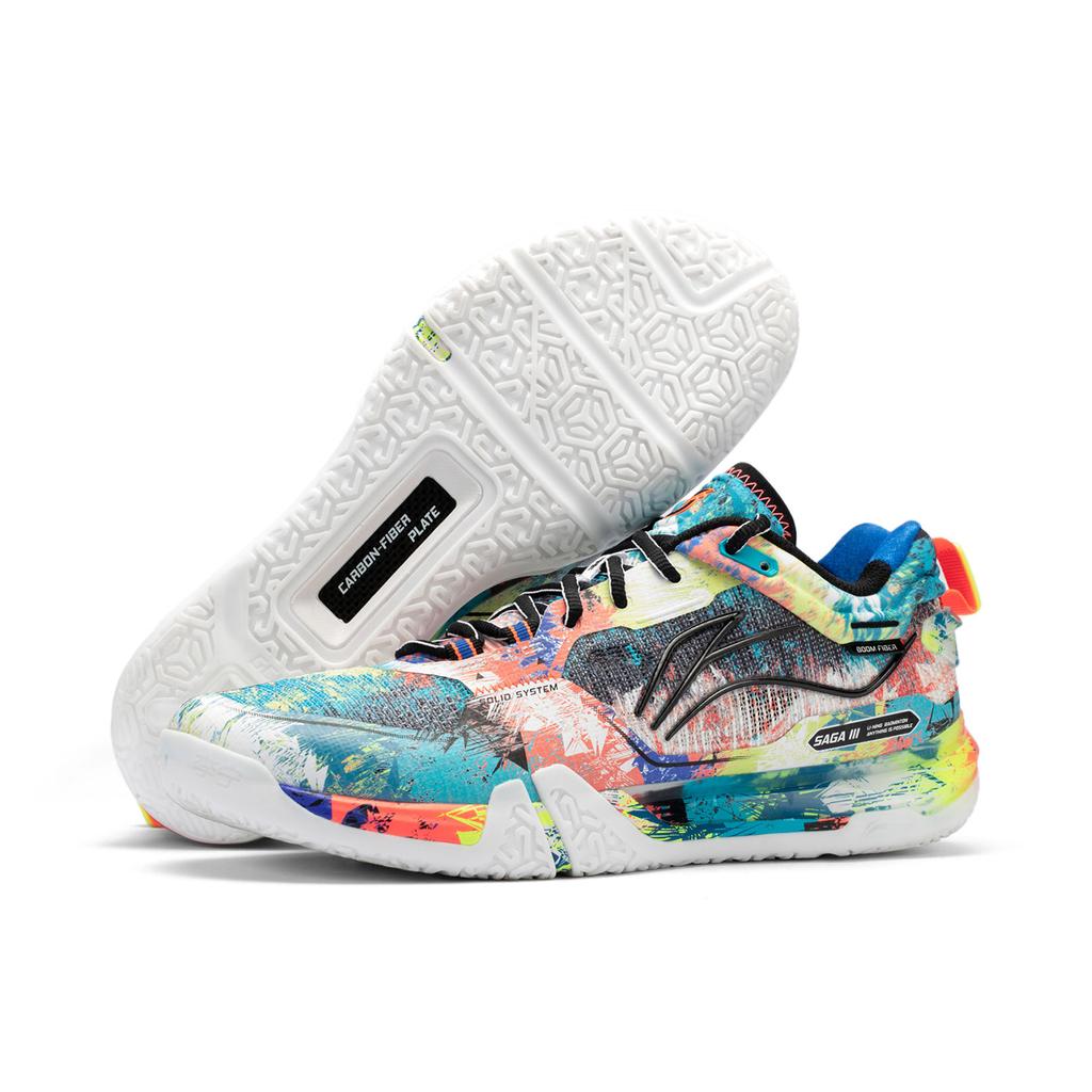 Li Ning Нескользящие, Износостойкие, Дышащие, Поддерживающие Низкие Бадминтонные Кроссовки Унисекс Сине-розовые AYAV001-6