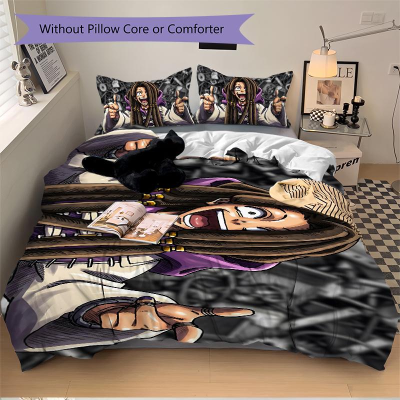 3Pcs Powerful Punk Rocker Bedding Set Soft Fabric Duvet Cover Pillowcases Home Xmas Halloween Gift 1 Duvet Cover 2 Pillowcase S1494
