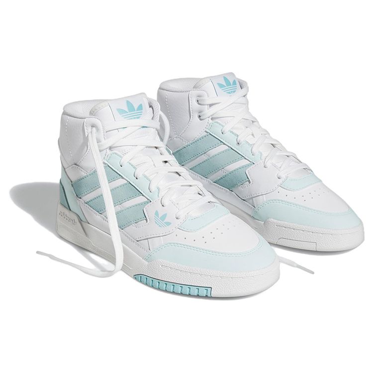 Adidas Оригинальные высокие кеды для скейтбординга Drop Step Женские кроссовки Белый/Синий HQ6983