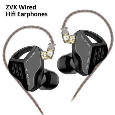 KZ ZVX 3,5 мм проводные Hi-Fi басовые наушники с динамическим драйвером, стереонаушники уровня монитора, наушники с шумоподавлением, спортивные наушники.