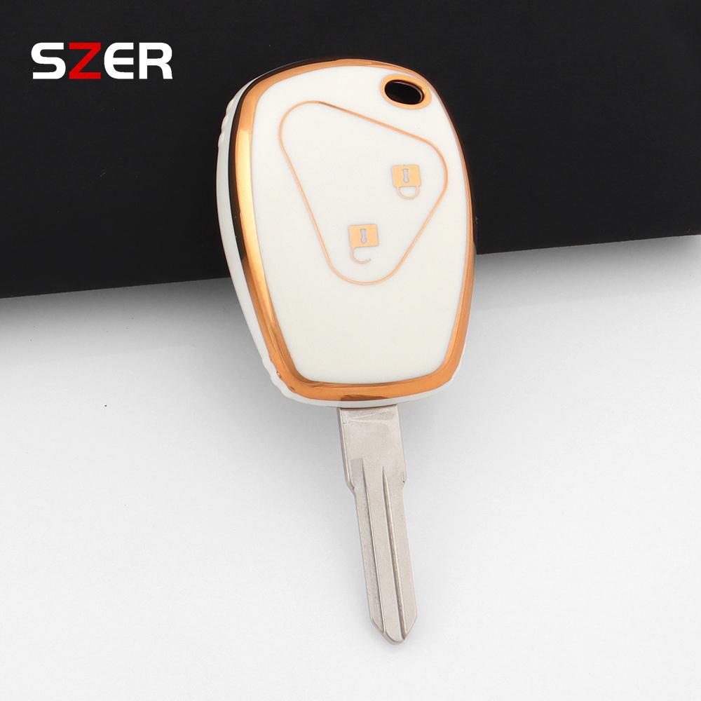 Для Renault Trafic Clio Duster Logan Dacia Sandero Для Nissan Terrano Almera Чехол-брелок из ТПУ для автомобильного ключа с 2 кнопками Защитный чехол Брелок