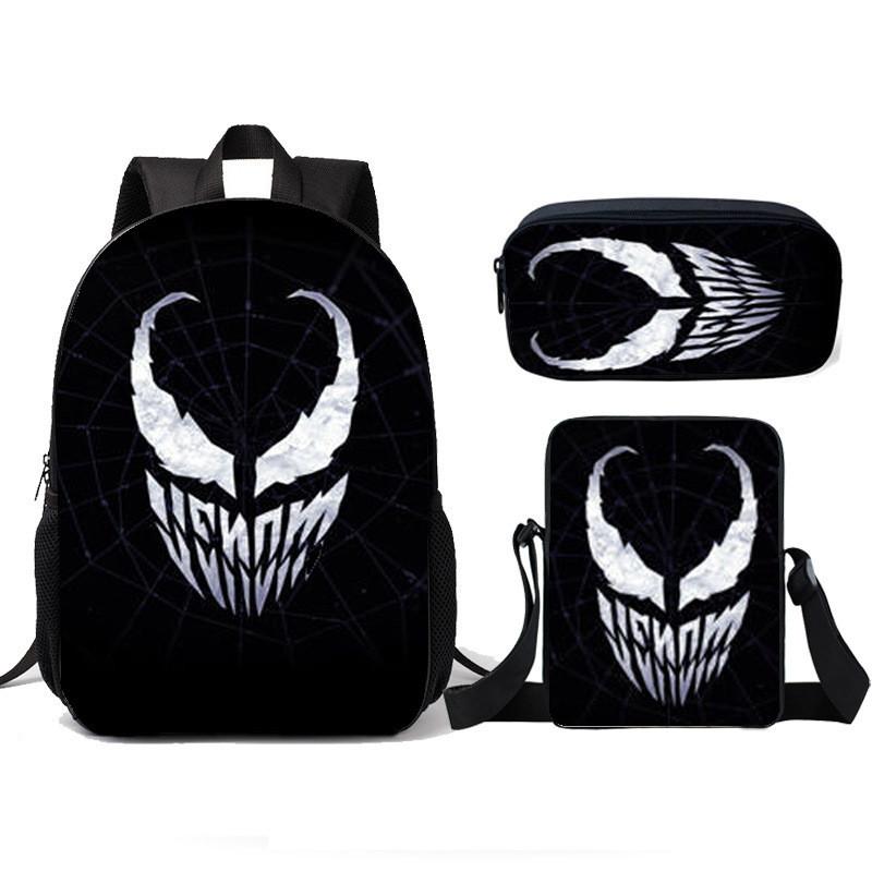 Школьный рюкзак, сумка для ланча, пенал Venom для детей, набор из трех предметов для детей