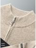 Men's Versatile Stand-Up Collar Cashmere Wool Cardigan - Long-Sleeve, Thickened Knitted Coat for Autumn and Winter