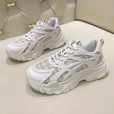 Весенние новые кроссовки на платформе, женские модные, стильные и легкие женские повседневные туфли для папы, увеличивающие рост, оптом