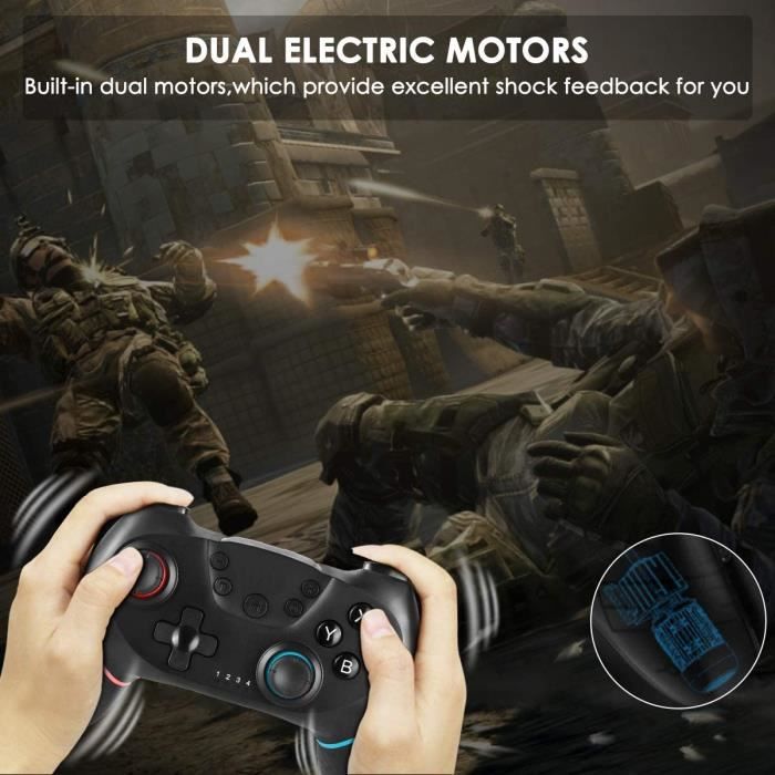 Беспроводной контроллер видеоигр для Nintendo Switch, контроллер Bluetooth Switch Pro, контроллер Switch с перезаряжаемой батареей Turbo-6