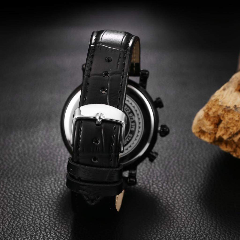 Watch Genuine Leather Strap Van Gogh Starry Analog Calendar Leather Strap Waterproof Quartz Watch Black Fashion Watch Day Birthday Christmas Day Gift