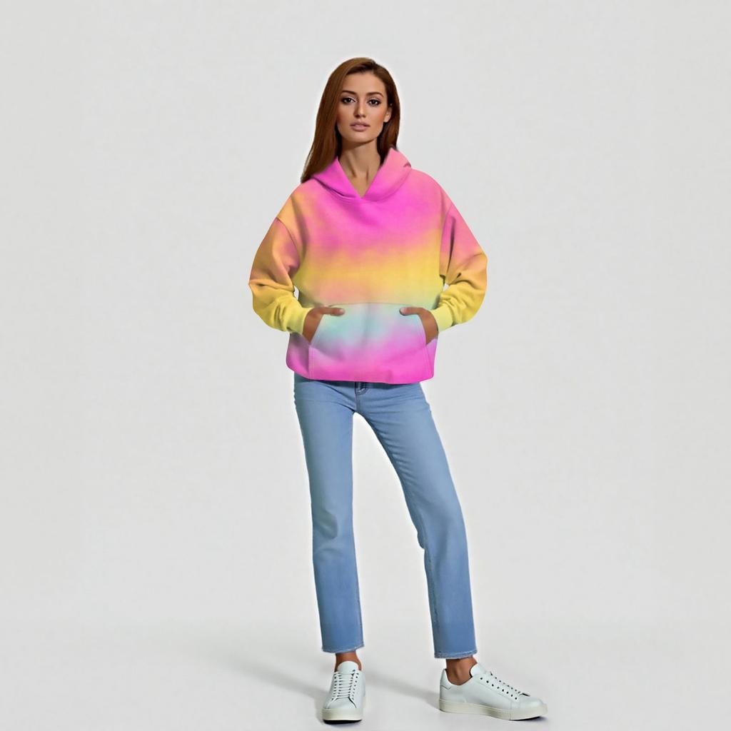 Женская мода Повседневный топ с V-образным вырезом и длинными рукавами с принтом